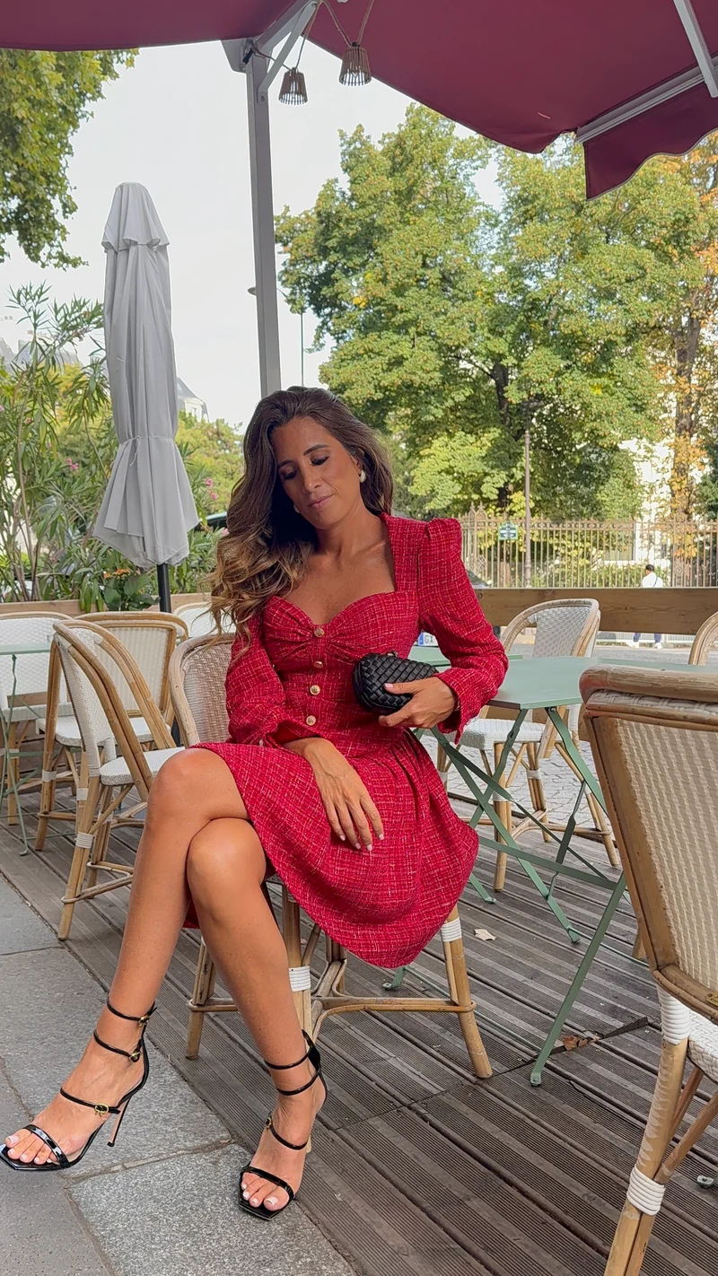 Robe Blaire en tweed rouge