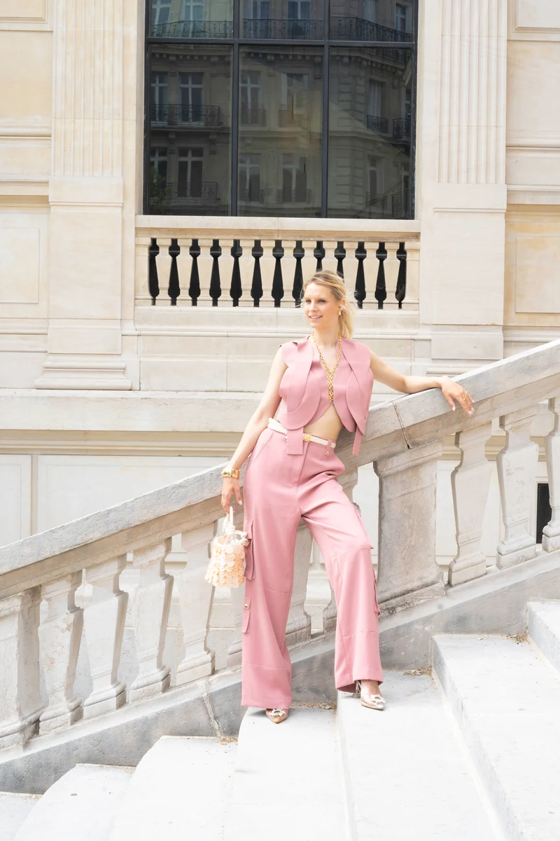 Ensemble Torsade rose pâle