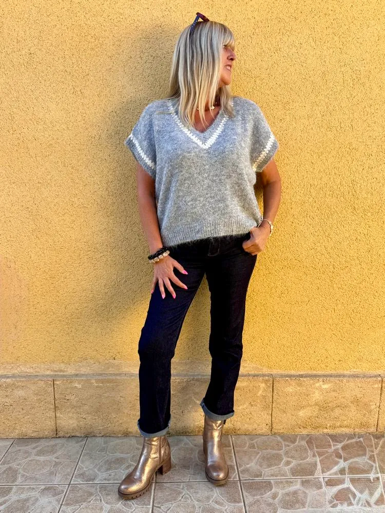 Pull sans manches Emile gris