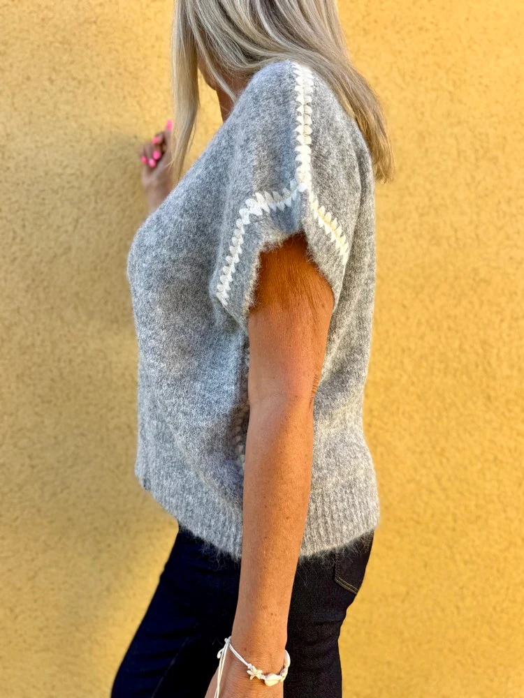 Pull sans manches Emile gris