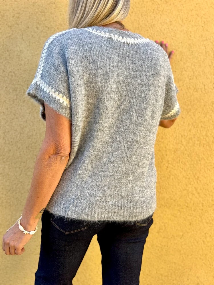 Pull sans manches Emile gris