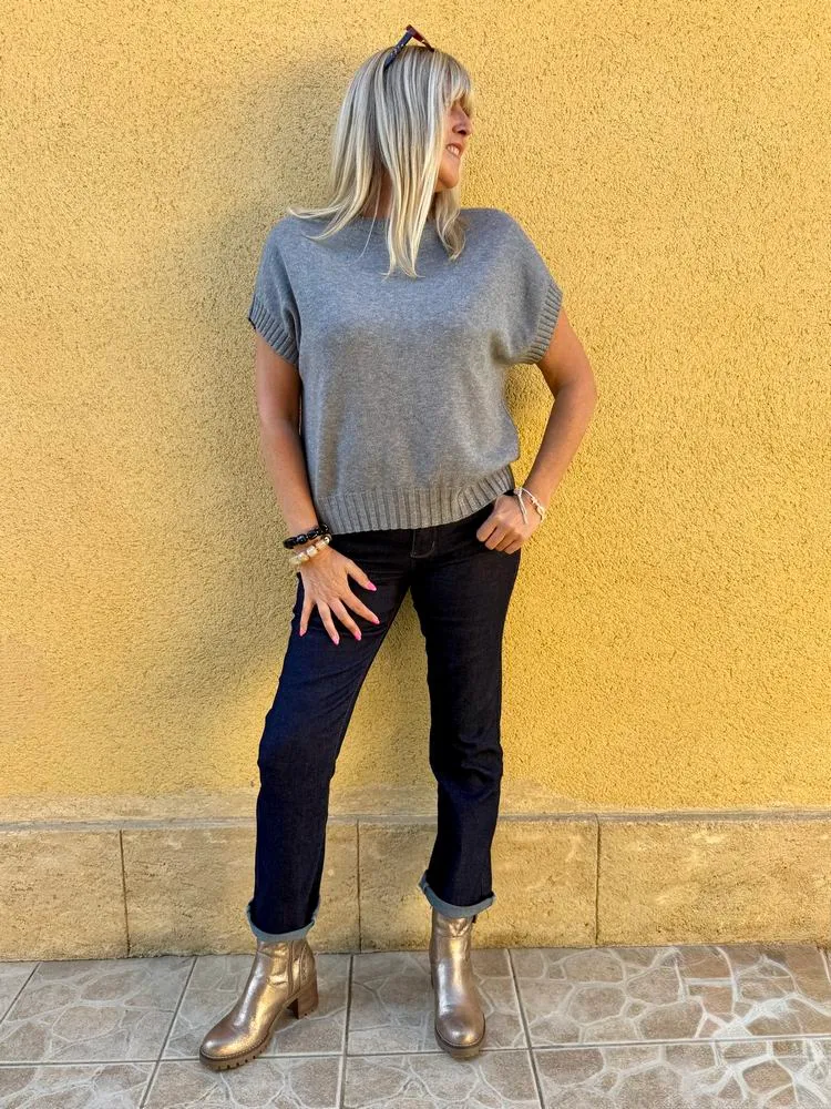 Pull sans manches Paco gris