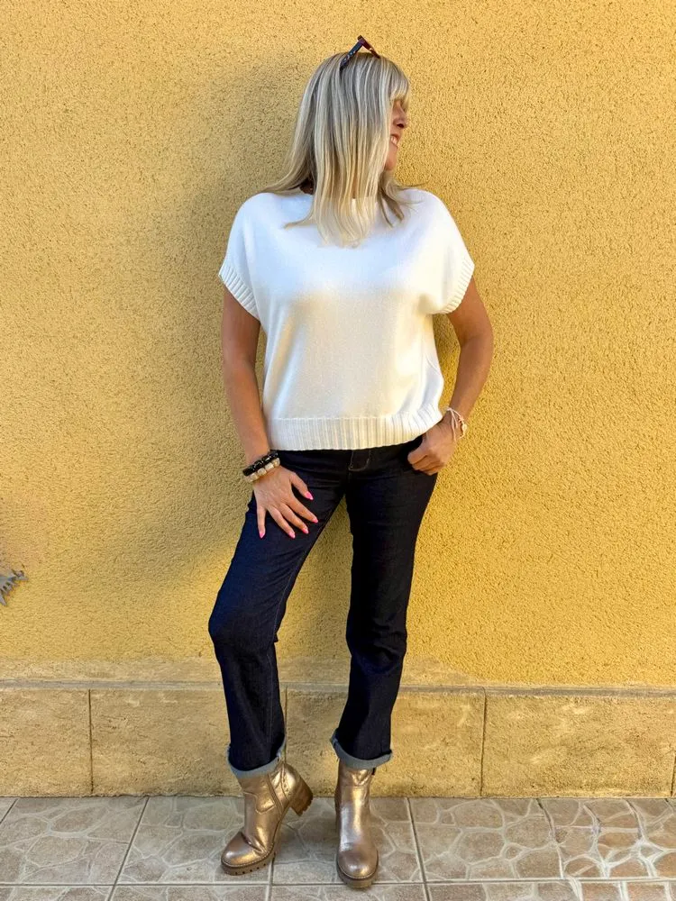 Pull sans manches Paco blanc