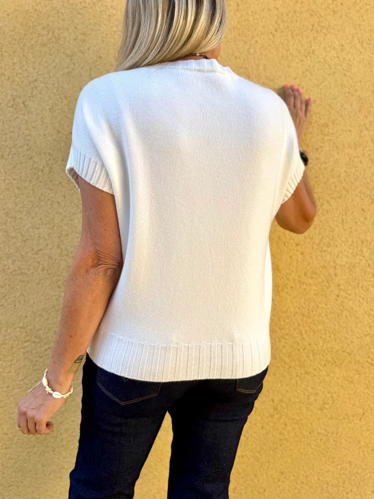 Pull sans manches Paco blanc