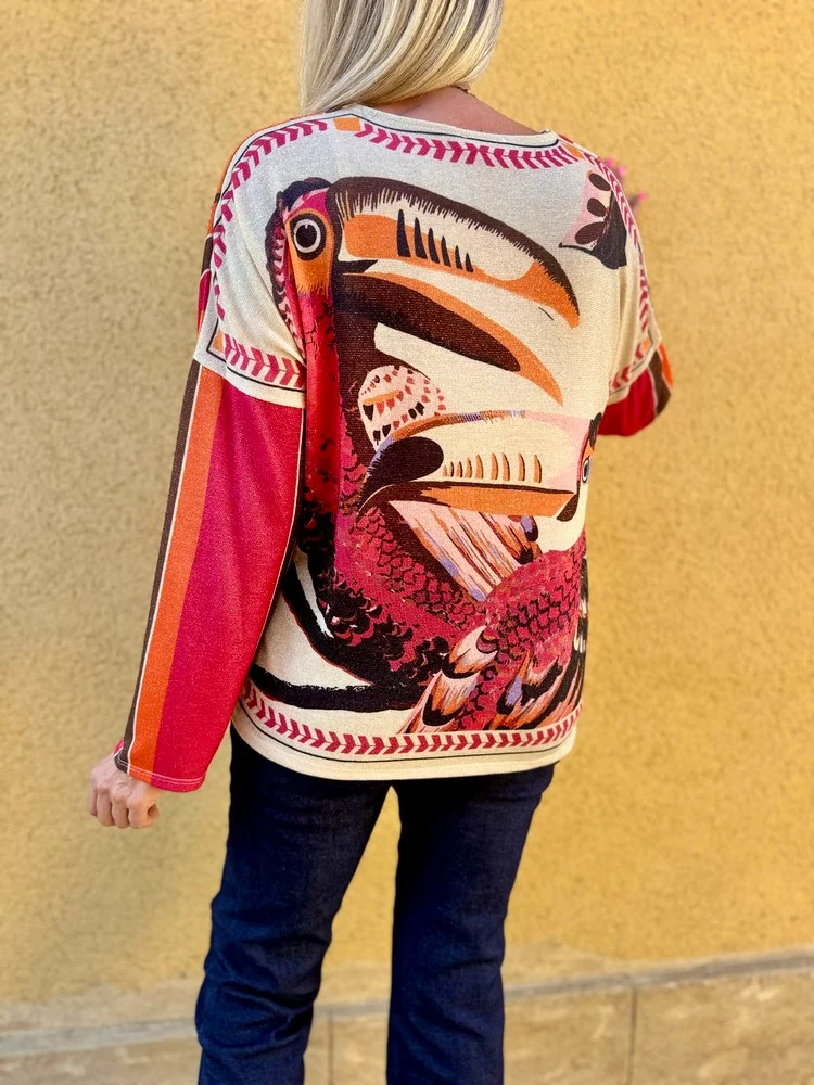 Pull fin brillant Enzo toucan
