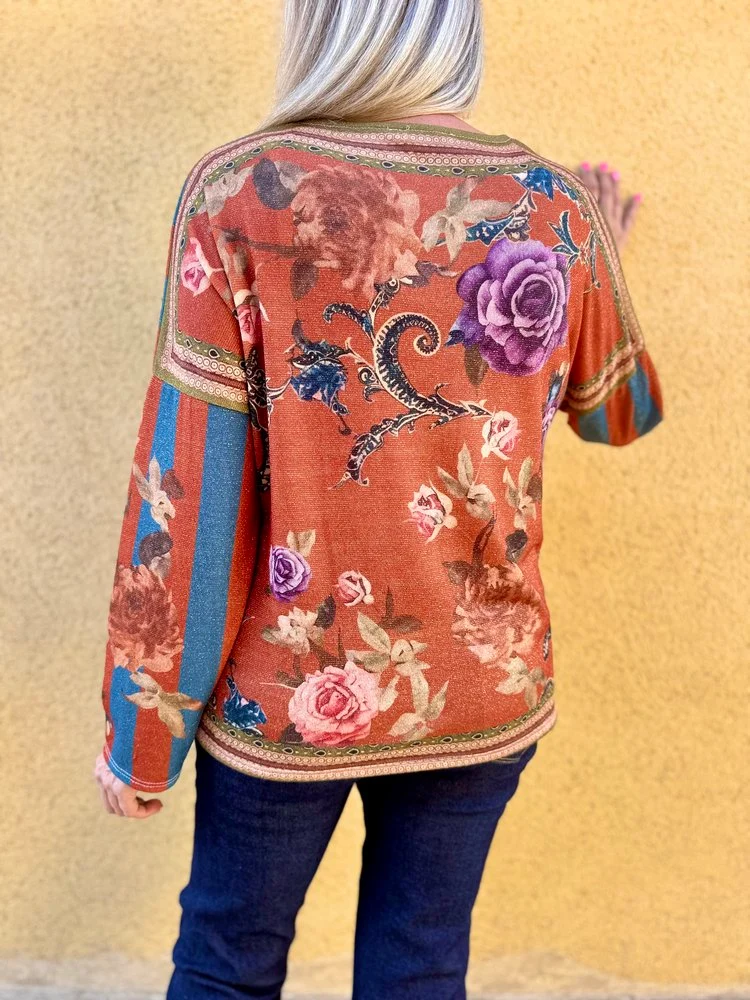 Pull fin brillant Enzo brique