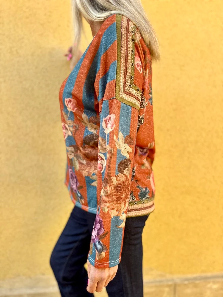 Pull fin brillant Enzo brique