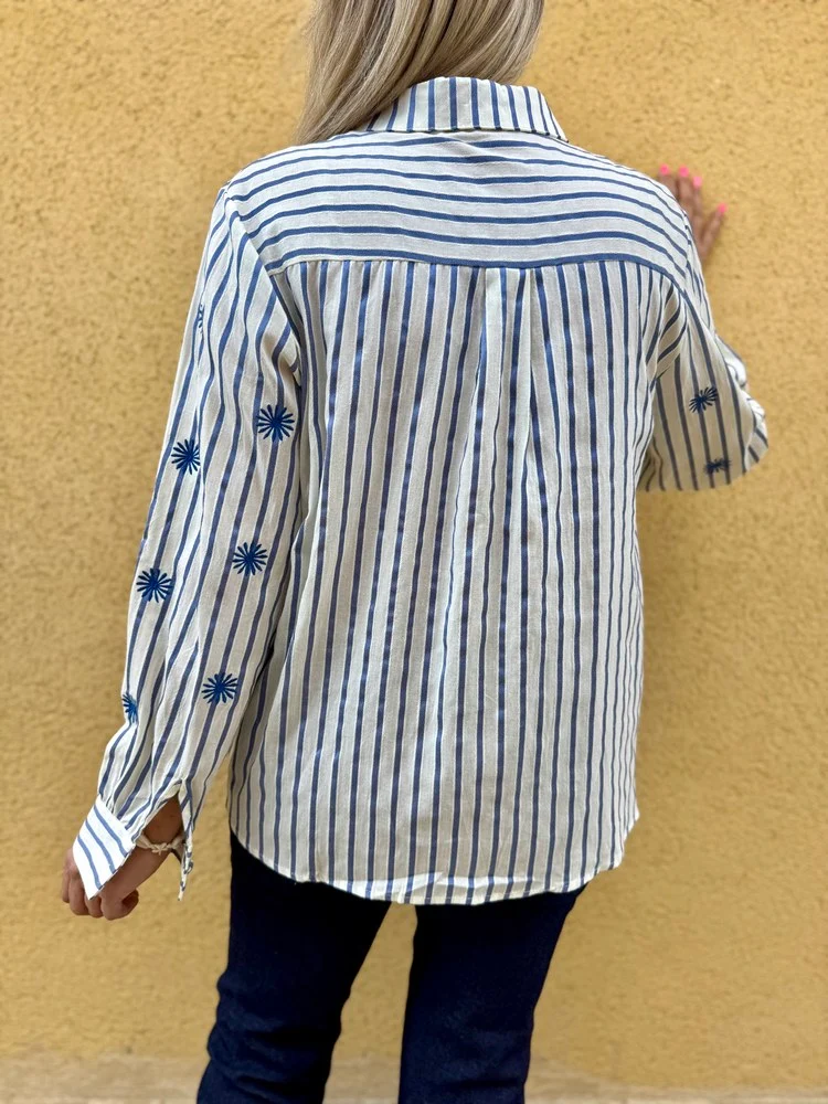 Chemise rayée Margot bleu