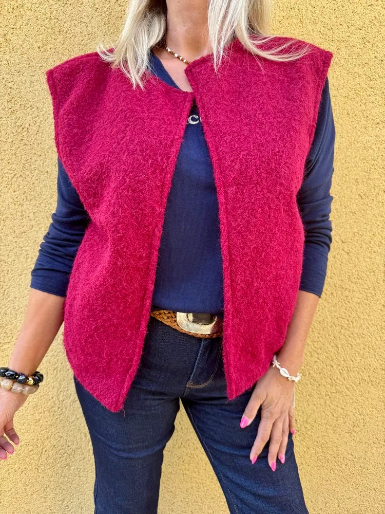 Veste sans manches Alexia bordeaux