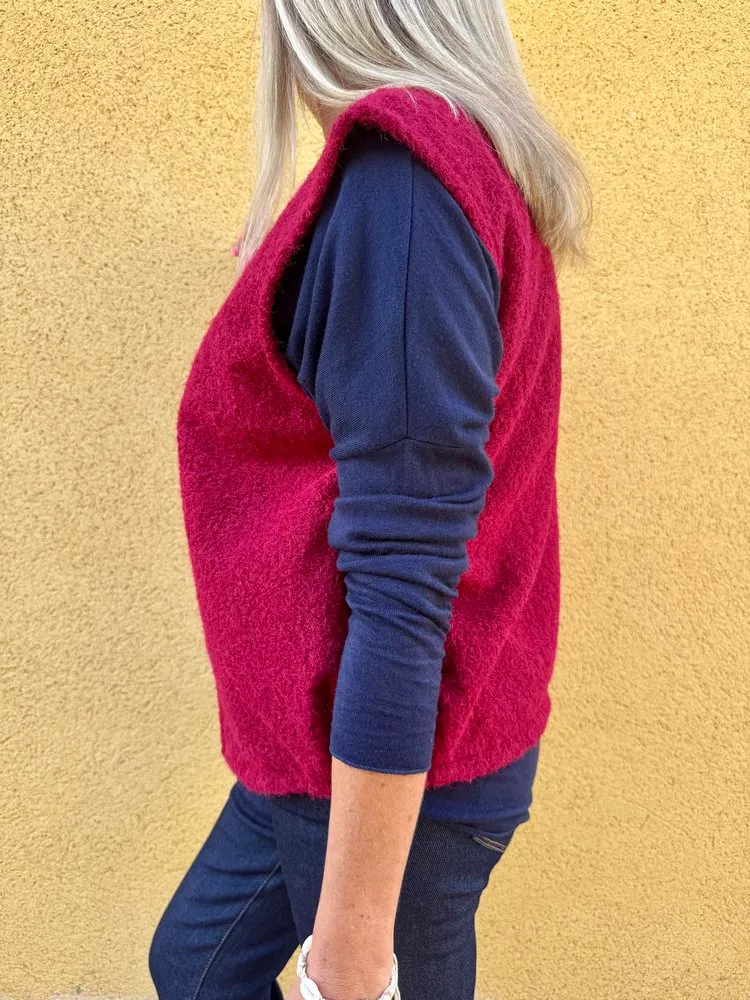 Veste sans manches Alexia bordeaux