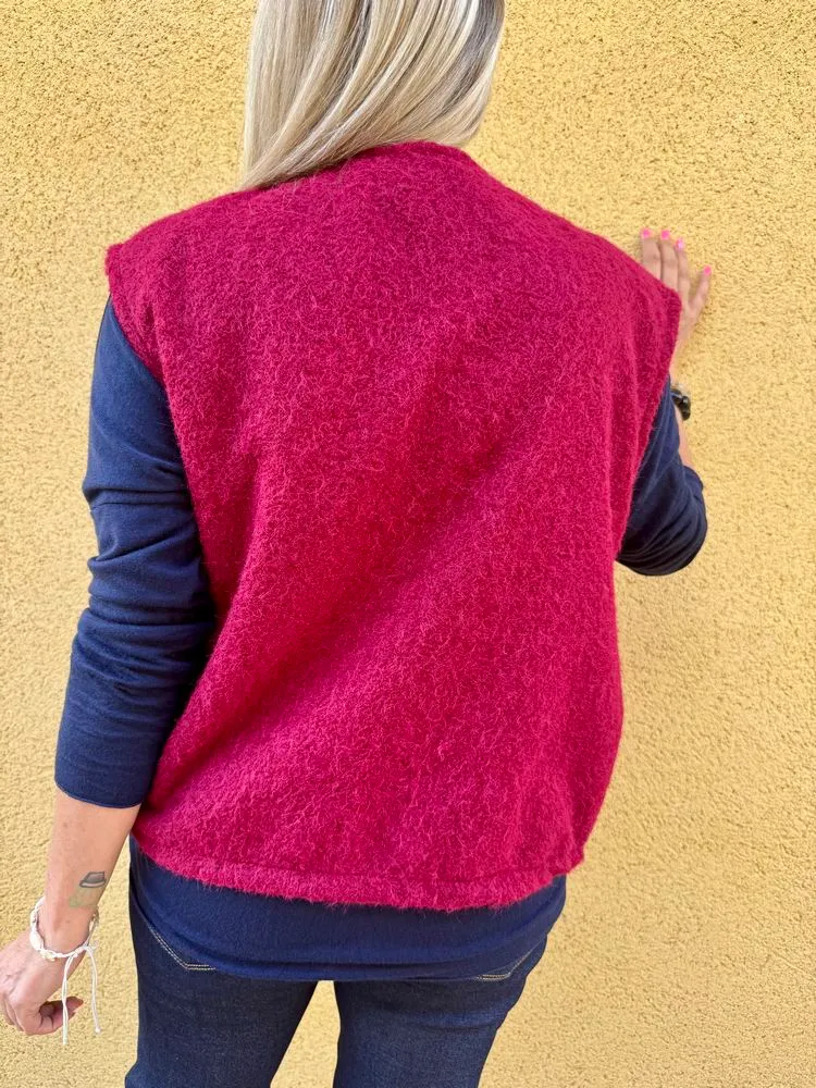 Veste sans manches Alexia bordeaux