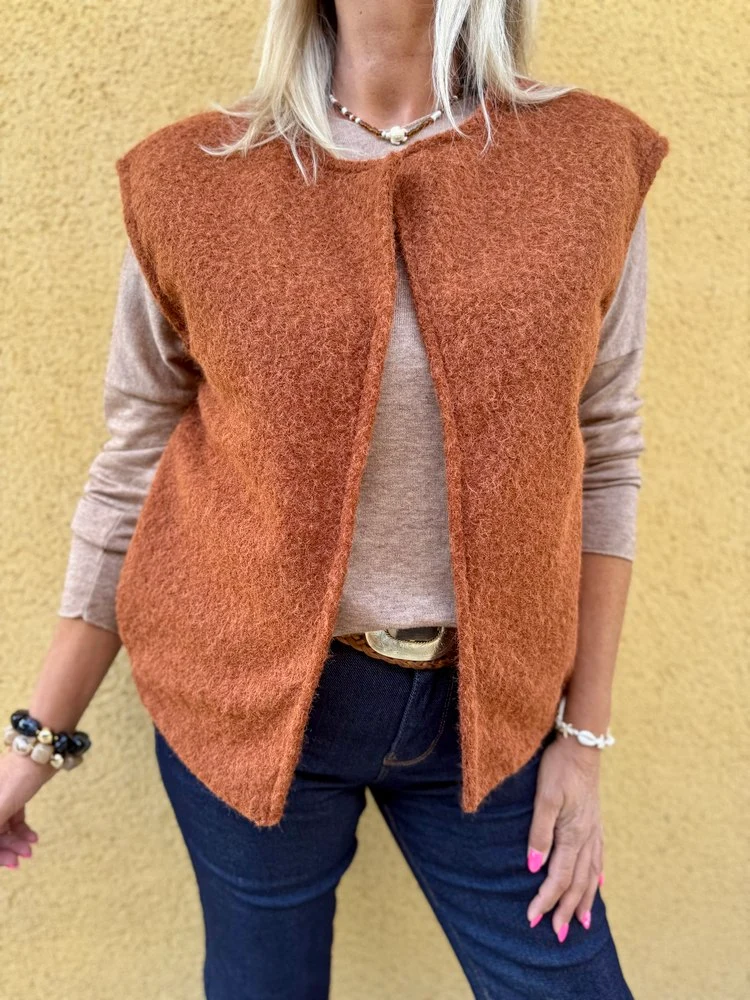 Veste sans manches Alexia brique
