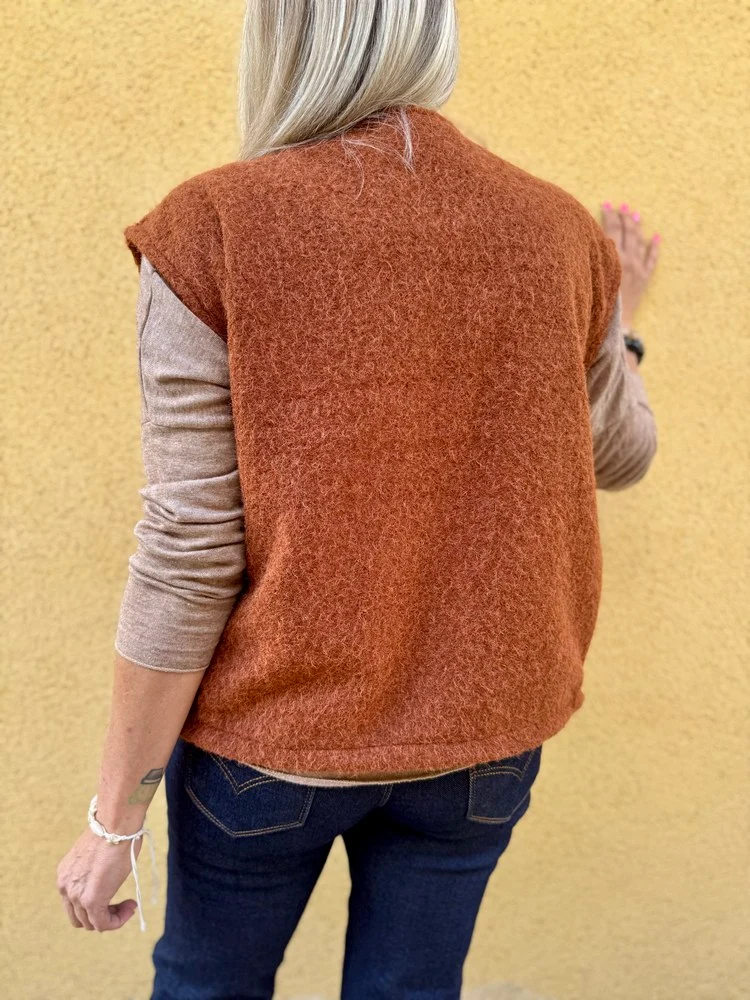 Veste sans manches Alexia brique