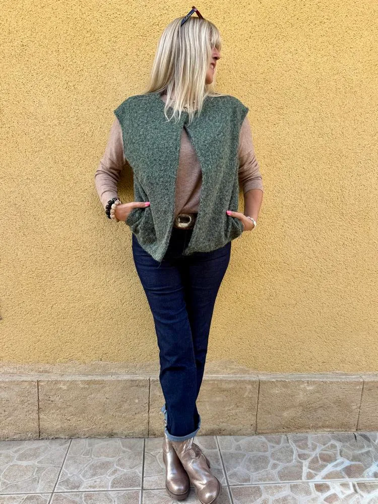 Veste sans manches Alexia kaki