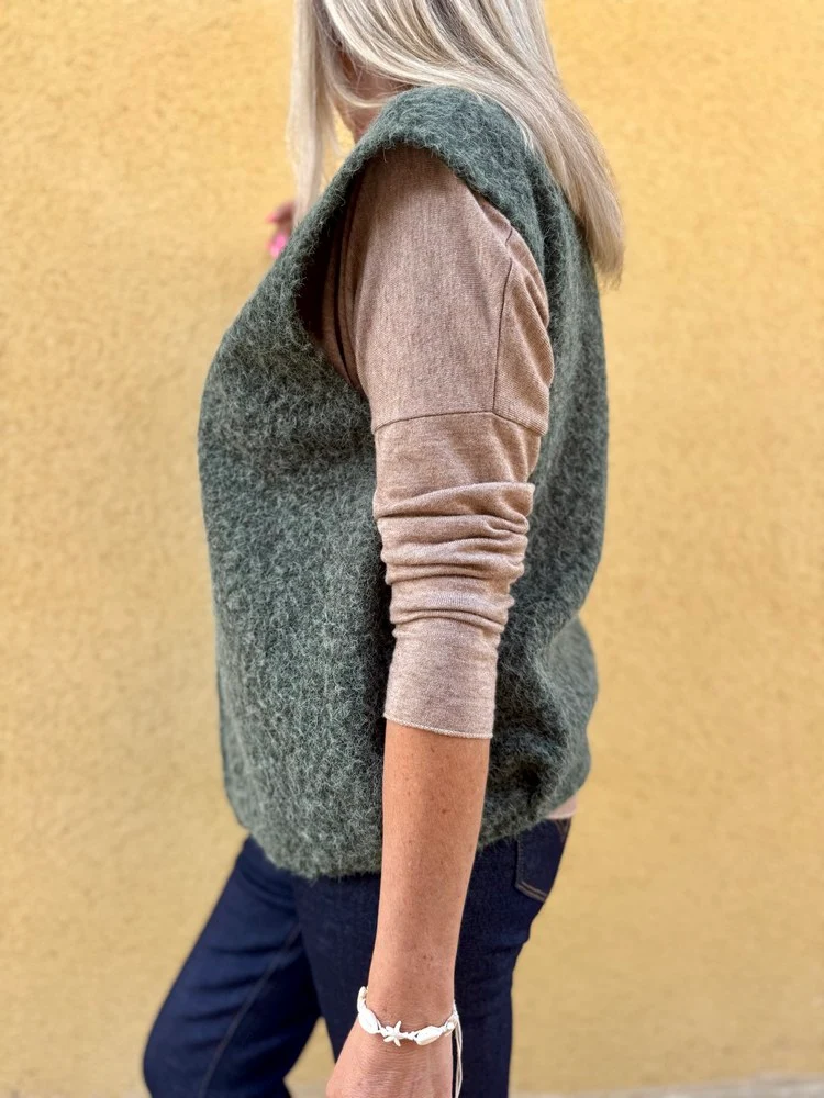 Veste sans manches Alexia kaki