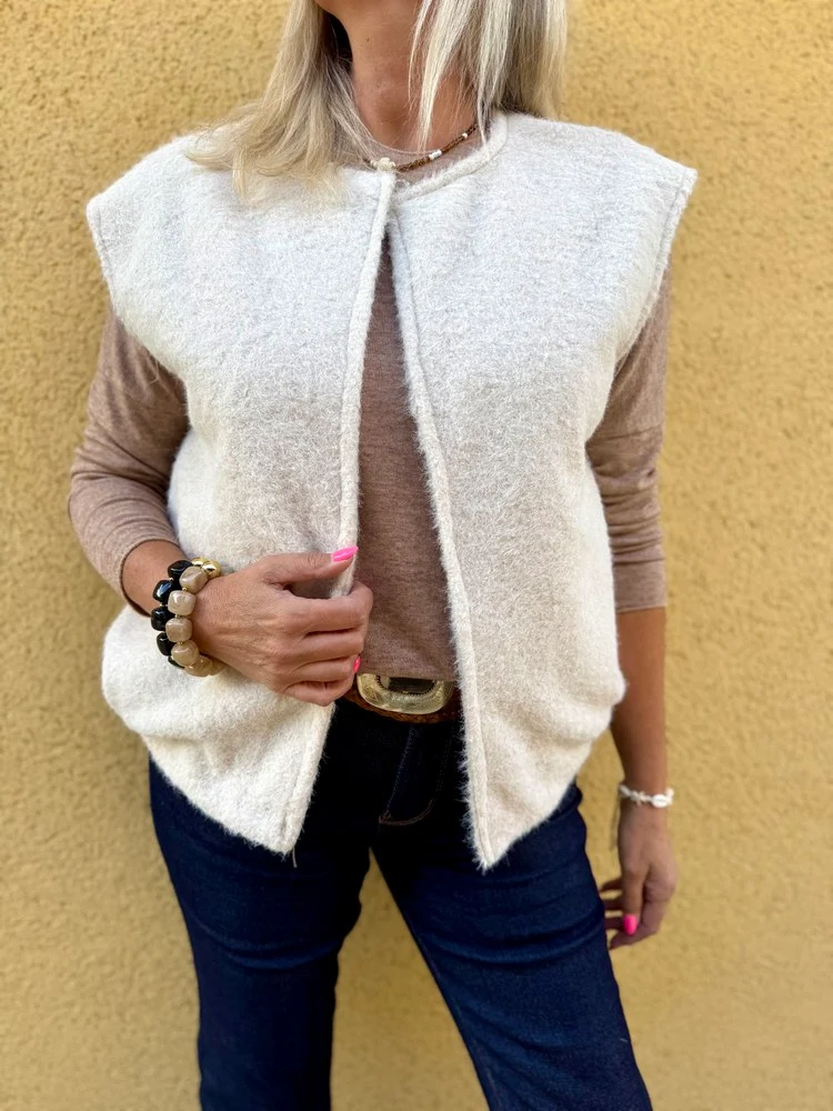 Veste sans manches Alexia crème