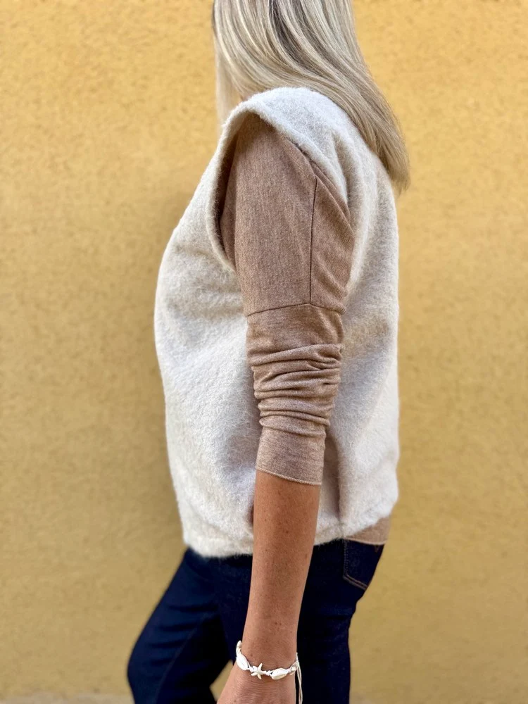 Veste sans manches Alexia crème