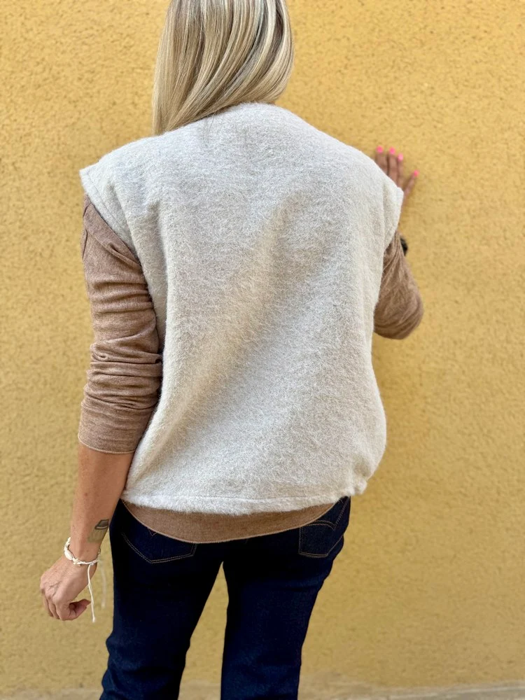 Veste sans manches Alexia crème