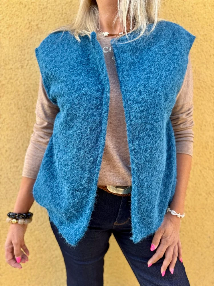 Veste sans manches Alexia bleu canard