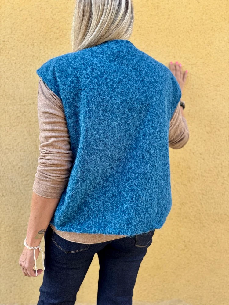 Veste sans manches Alexia bleu canard