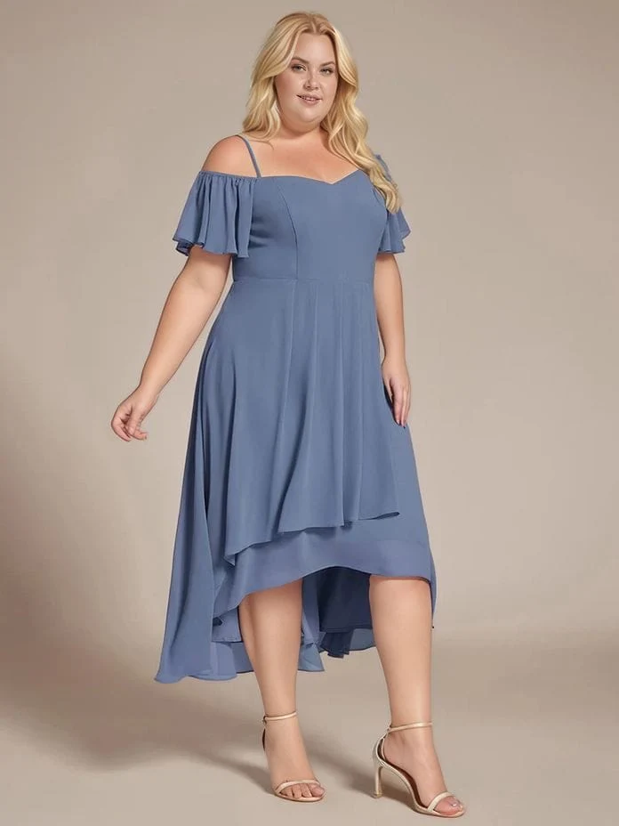 Robe pour invitée au mariage grande taille bleue
