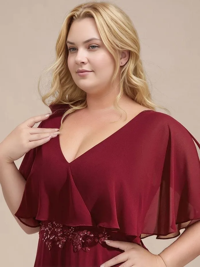 Robe de soirée bordeaux longue grande taille