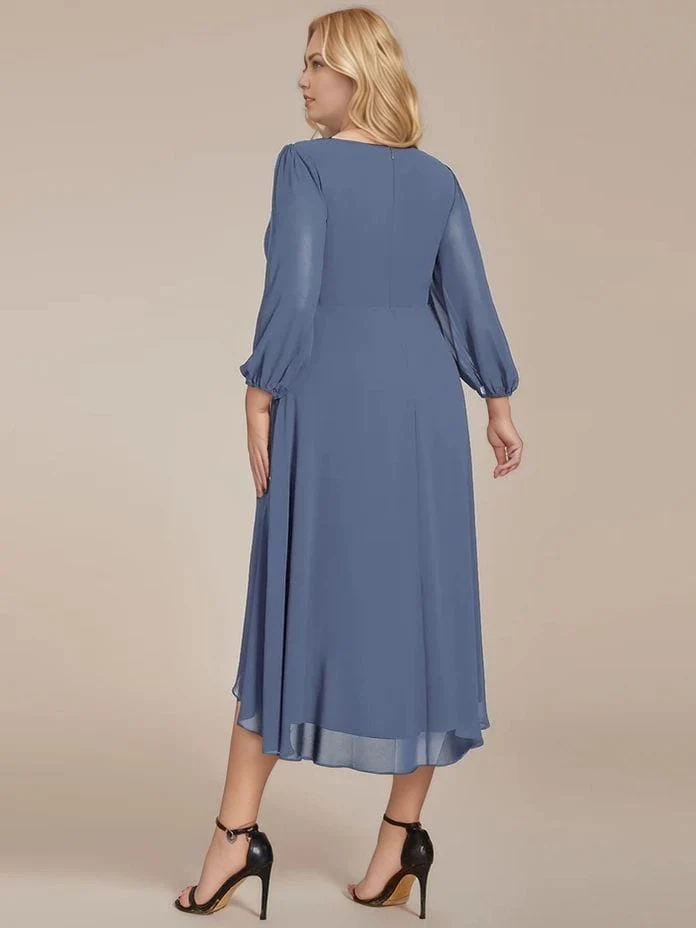 Robe de cocktail bleue grande taille