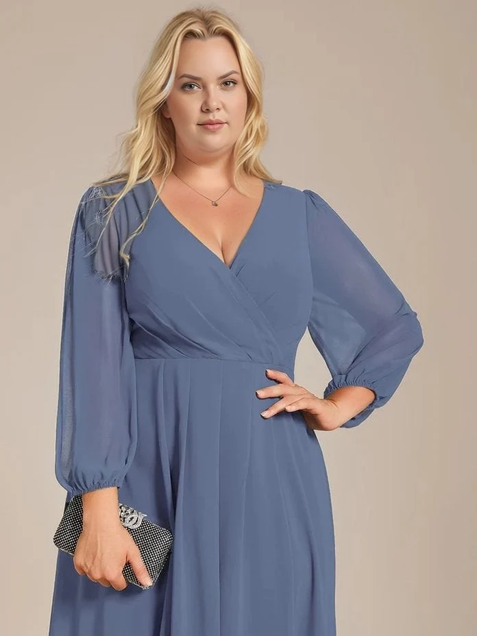 Robe de cocktail bleue grande taille