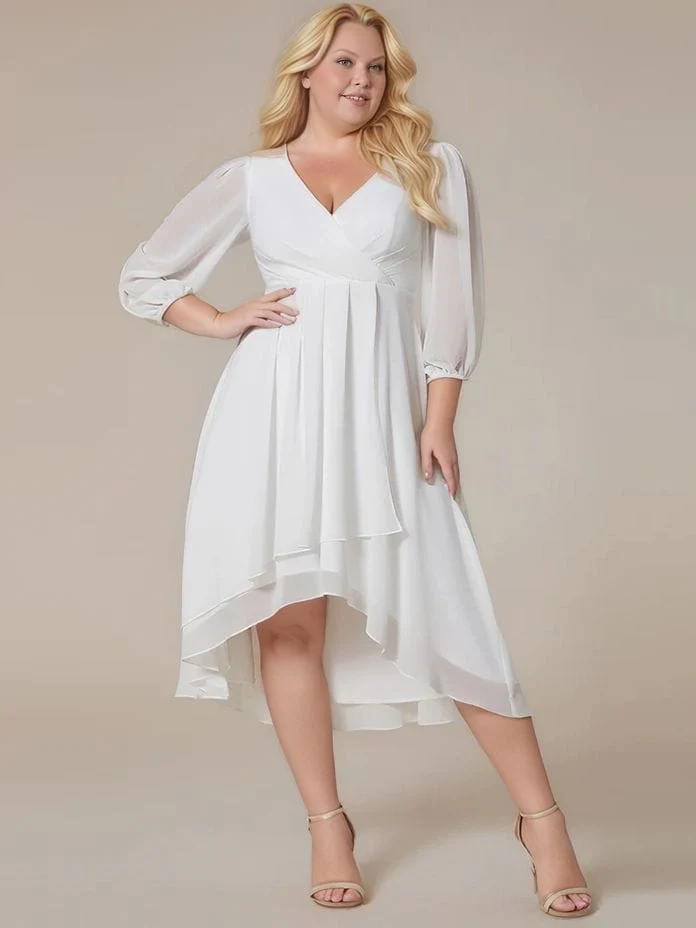 Robe de cocktail blanche grande taille