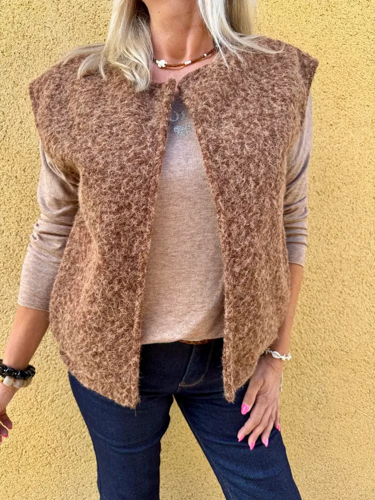 Veste sans manches Alexia caramel