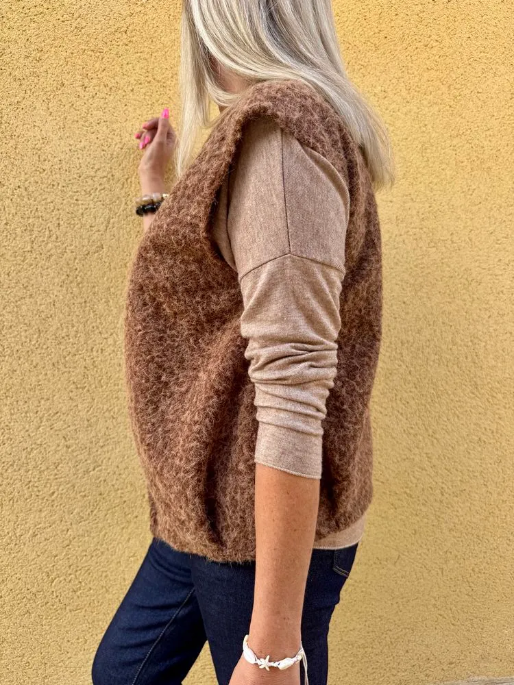Veste sans manches Alexia caramel