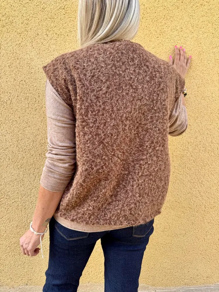 Veste sans manches Alexia caramel