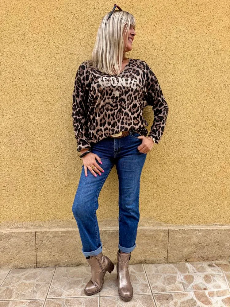 Pull fin Dario Iconic taupe