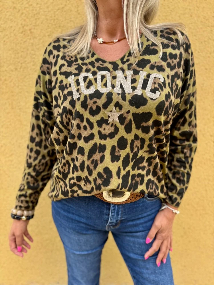 Pull fin Dario Iconic vert olive