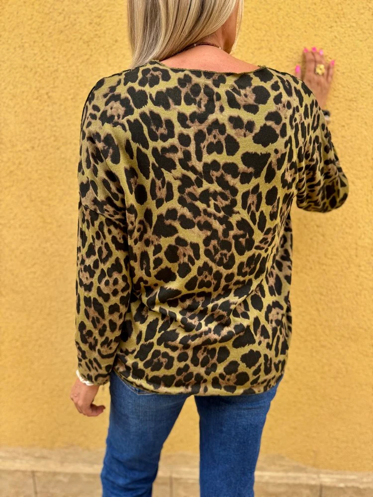 Pull fin Dario Iconic vert olive
