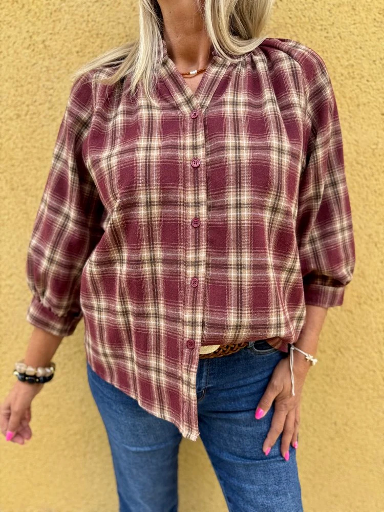 Chemise Agatha bordeaux