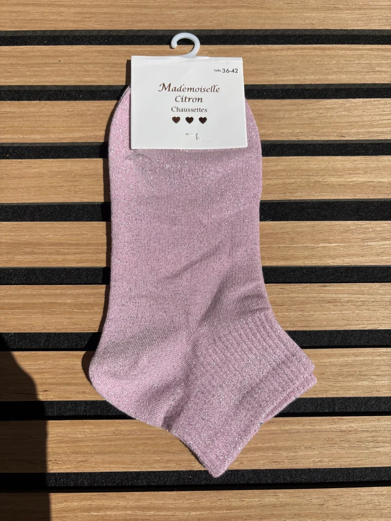 Chaussettes paillettes unies