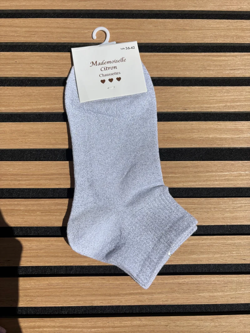 Chaussettes paillettes unies