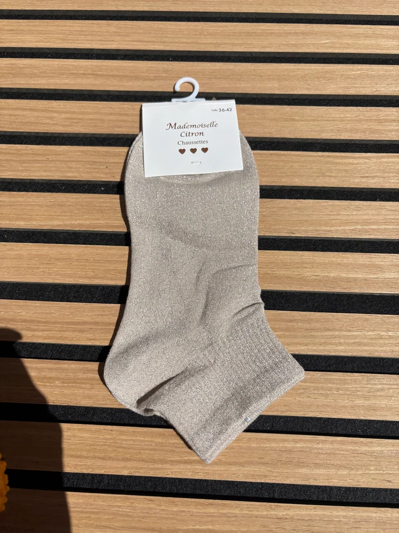 Chaussettes paillettes unies