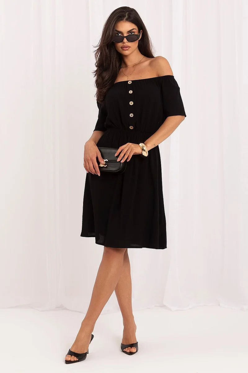 Robe courte épaules dénudées noire