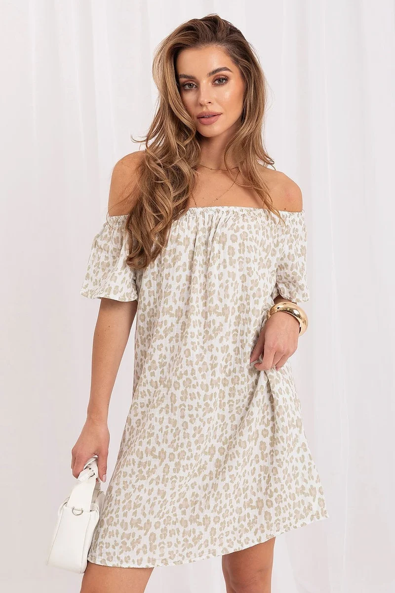 Robe épaule dénudée champêtre courte