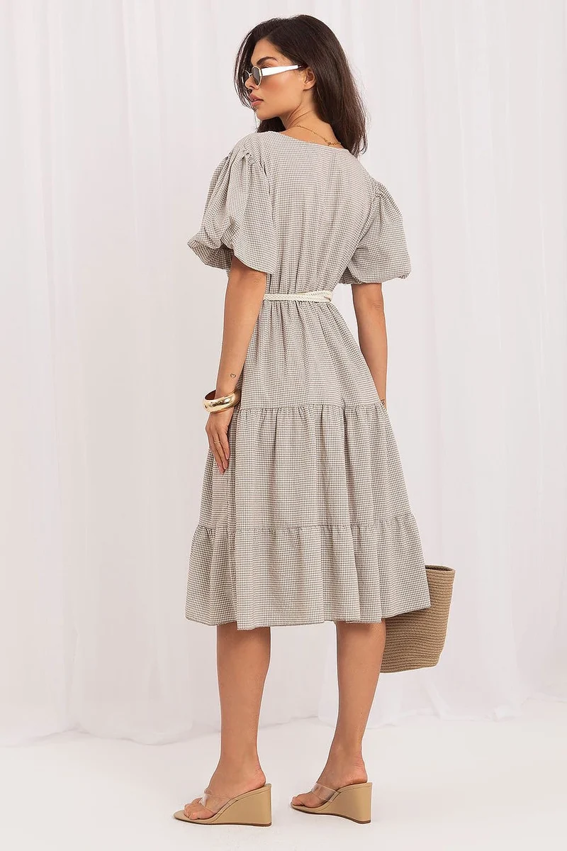 Robe d'été évasée beige