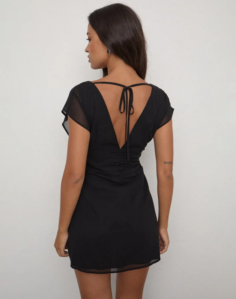 Mini-robe Ridisha en mousseline noire