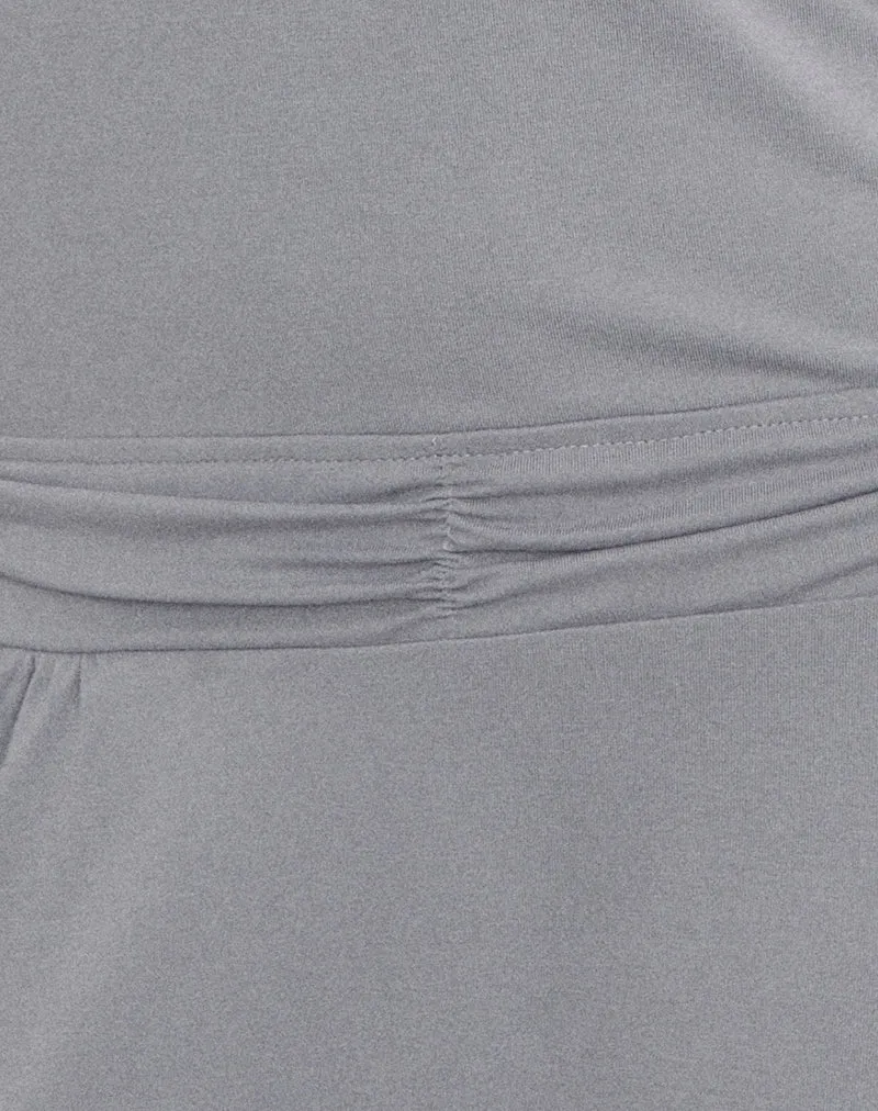 Mini-robe Roku Drape en cupro gris lilas