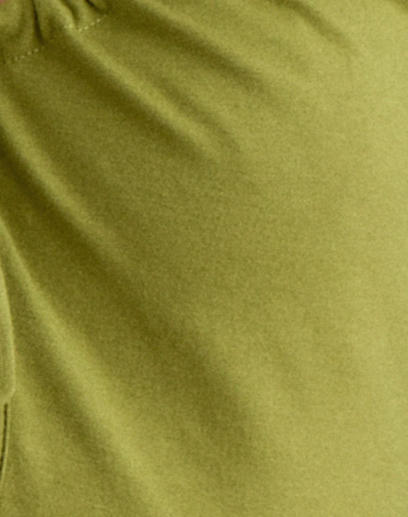 Mini-robe à manches longues Pelagia, vert mousse