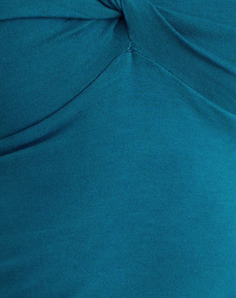 Haut « Bethany Twist » en jersey de rayonne, bleu sarcelle foncé