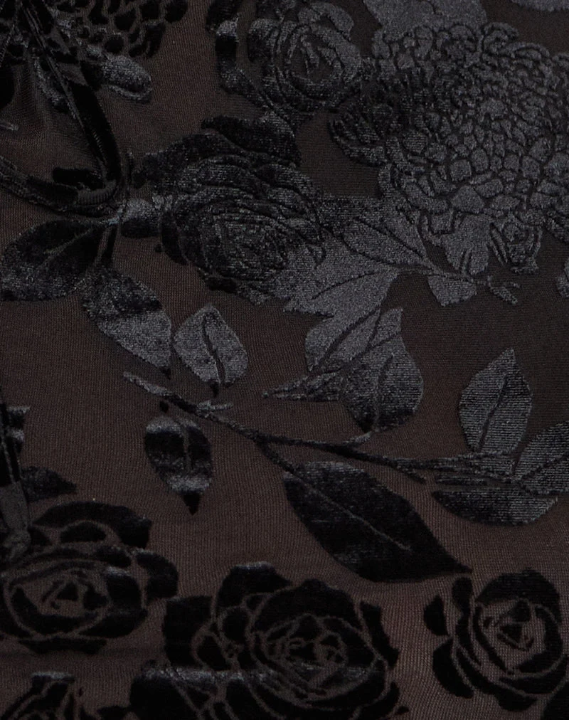 Haut « Keyhole » Jiwon en maille « burn-out » noire