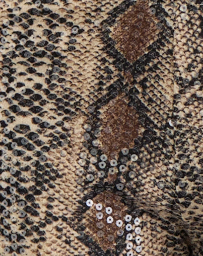 Micro-short Erna en imprimé serpent à paillettes