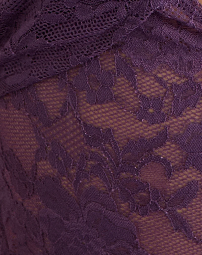 Haut Hyewon à col licou avec découpe en dentelle, violet