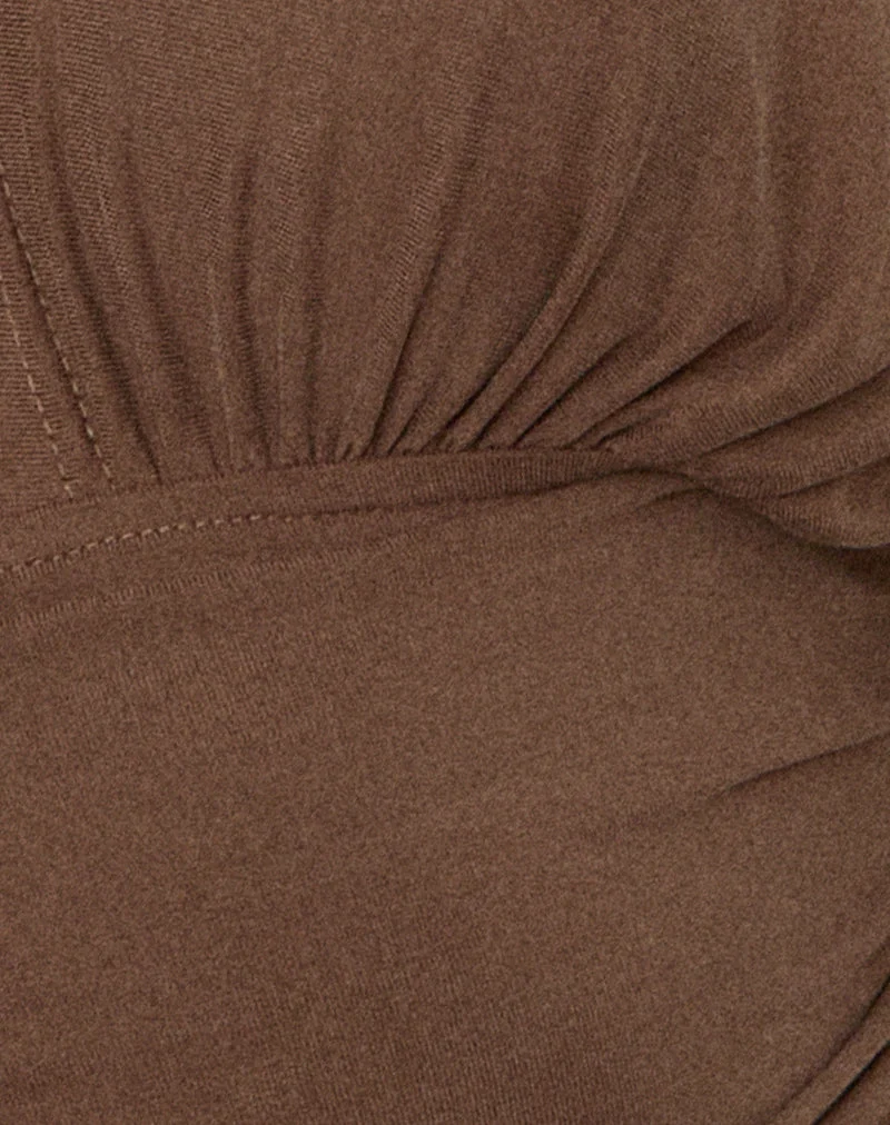 Mini-robe Sunmi en cupro, couleur chocolat amer